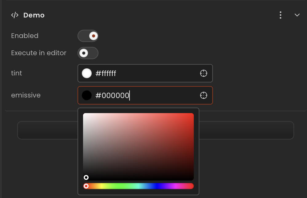 ColorInput inspector control