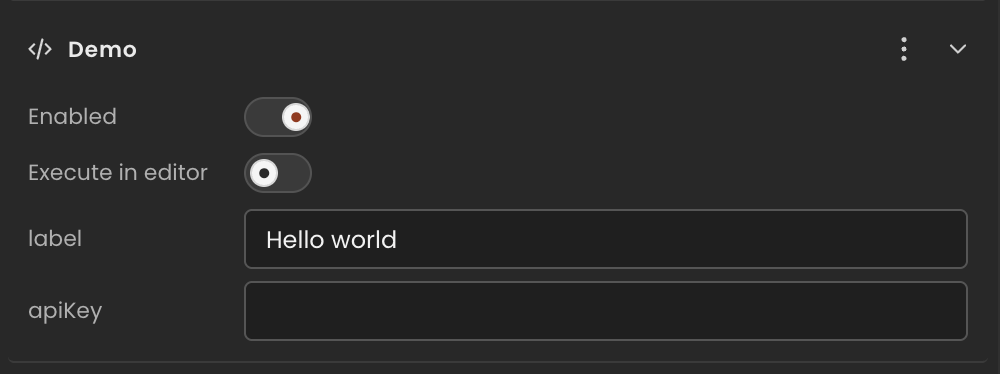 TextInput inspector control