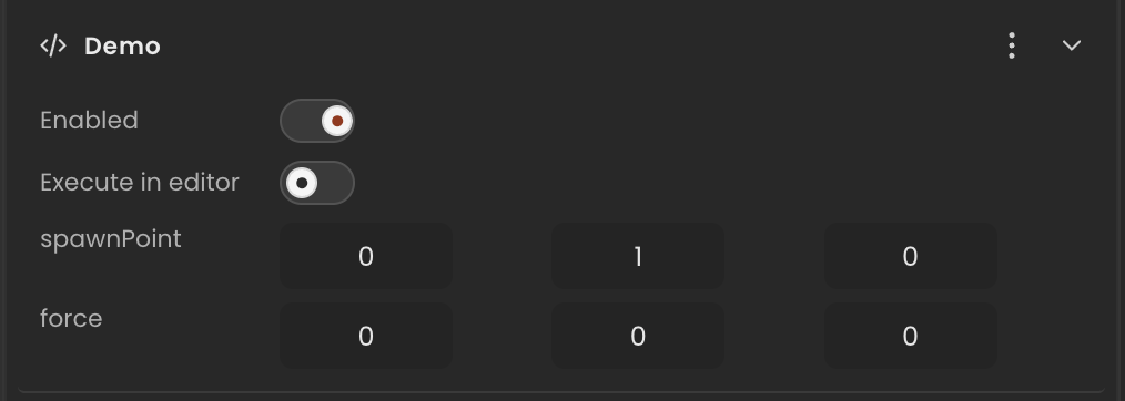 Vector3Input inspector control