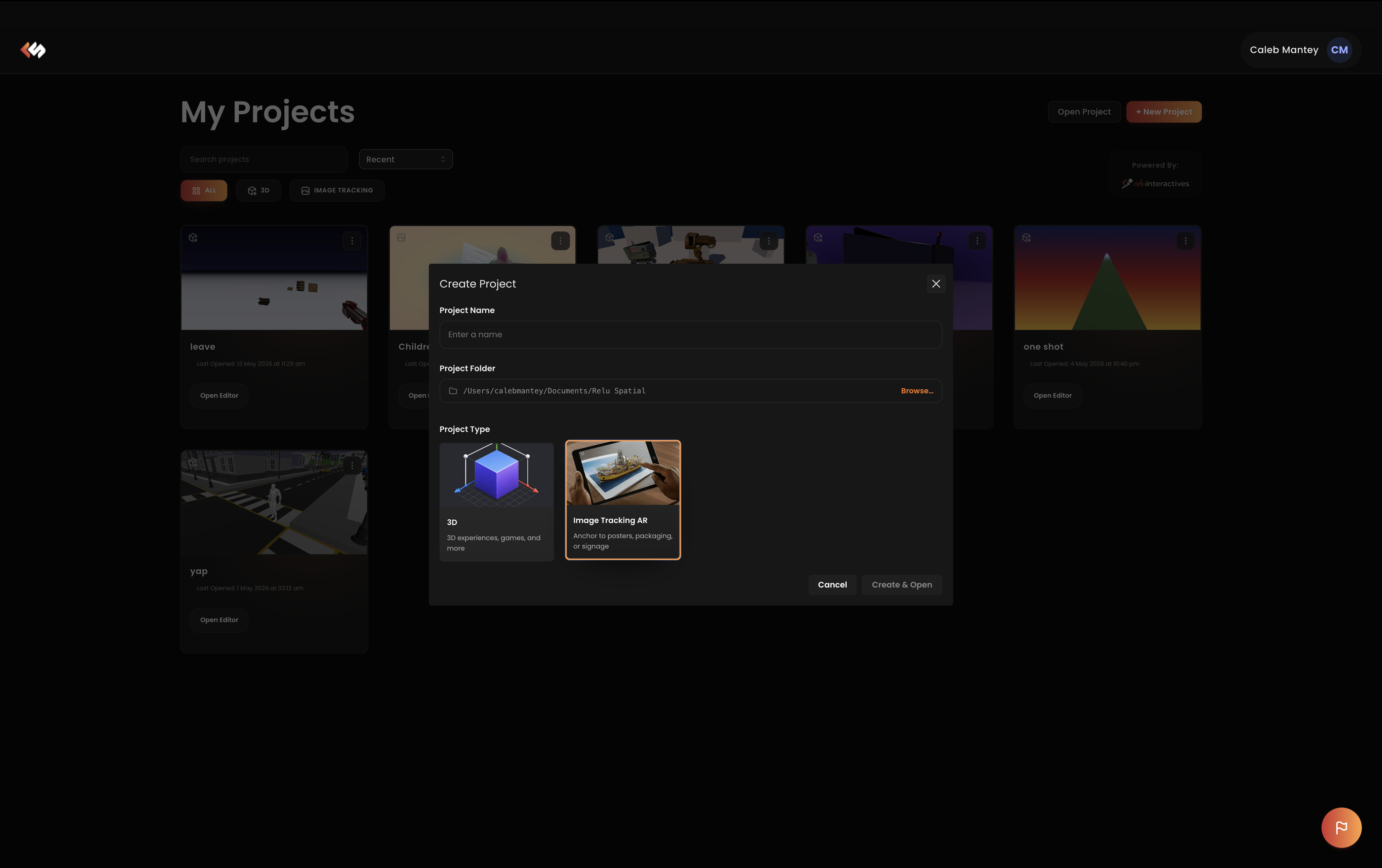 New project Dialog.